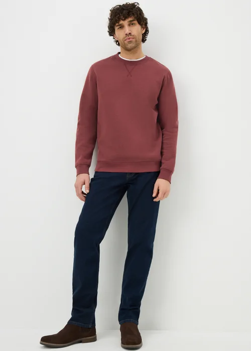 Burgundy Crew Neck Sweatshirt - Small Image 2