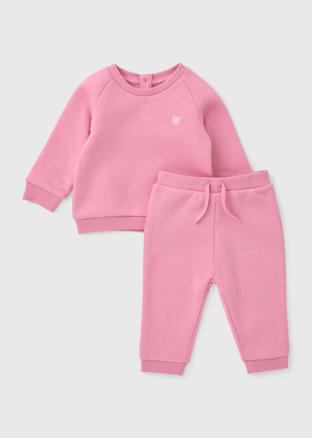 Baby Rose Pink Sweatshirt & Jogging Bottom Set (Newborn-23mths) - Up to 1 Month Image 1