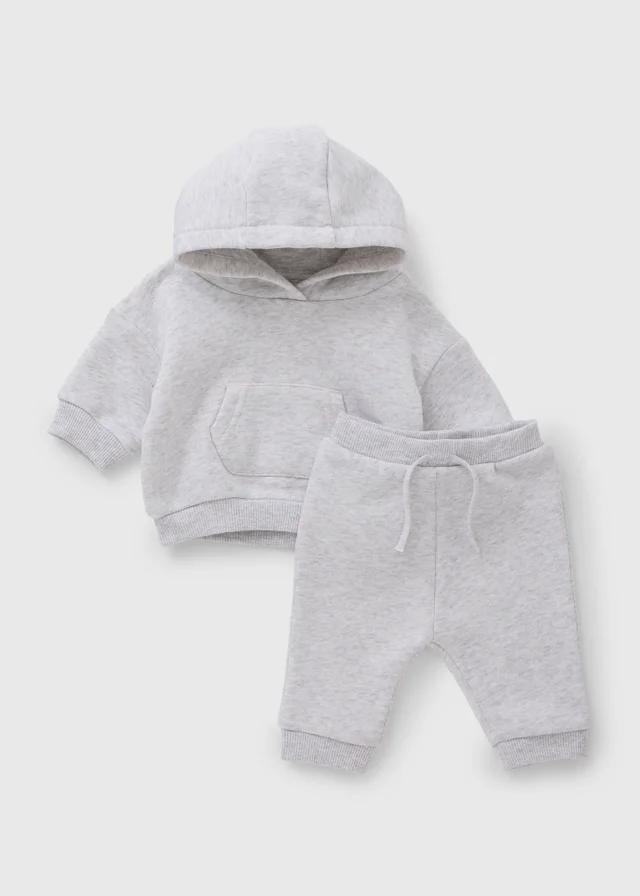Baby Grey Hoodie & Jogging Bottom Set (Newborn-23mths)