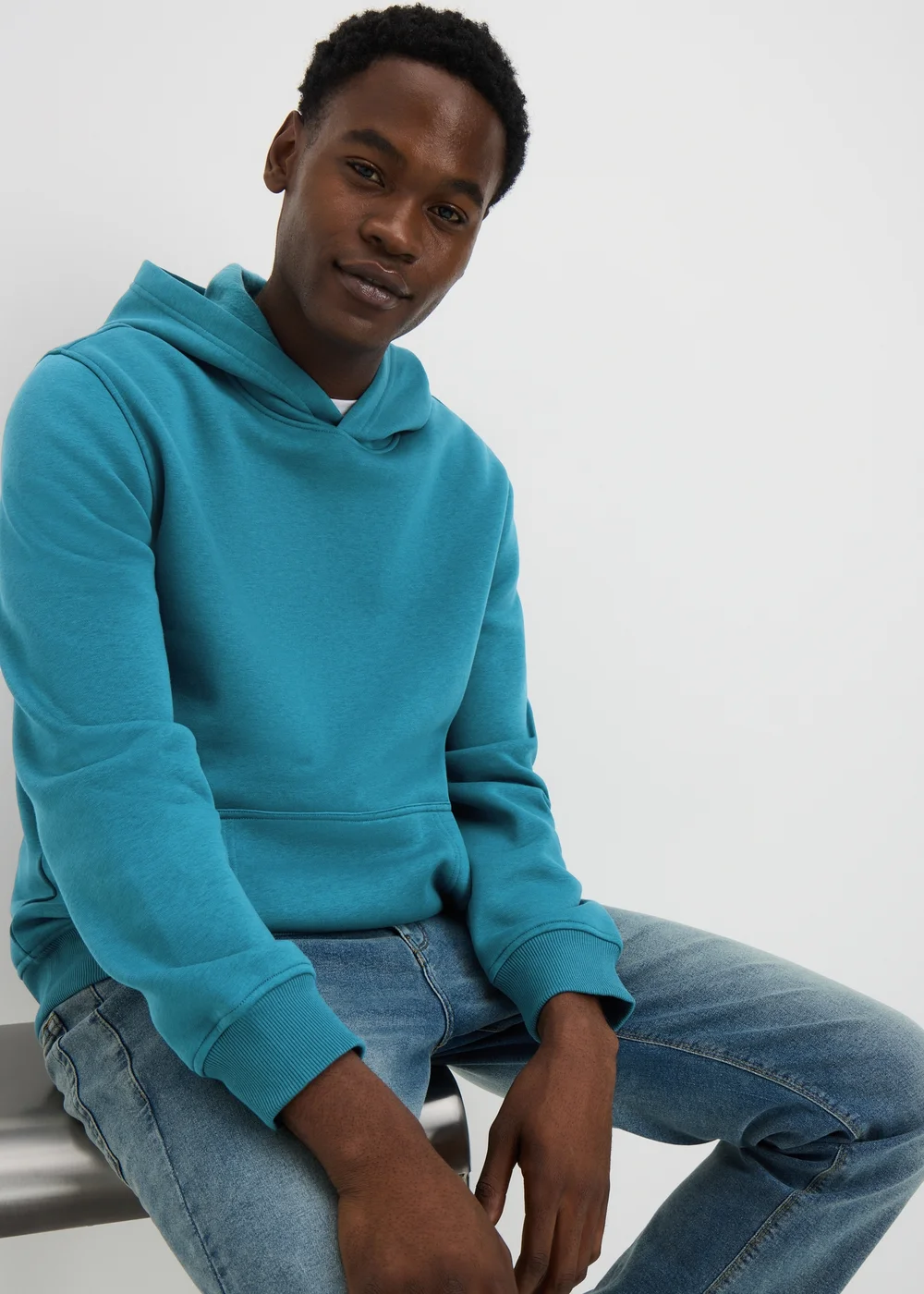 Teal Pull On Hoodie - Small Image 1