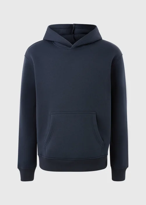 Navy Relaxed Pull On Hoodie - Small Image 4