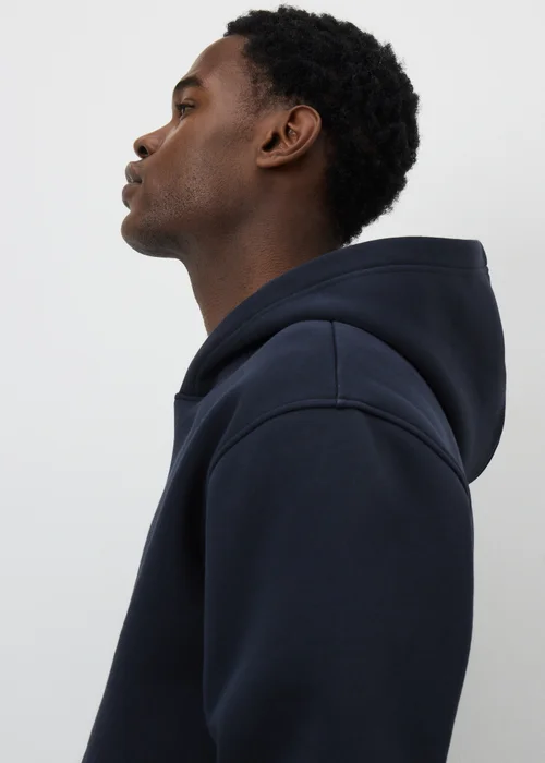 Navy Relaxed Pull On Hoodie - Small Image 3