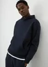 Navy Relaxed Pull On Hoodie - Small Image 1