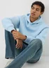Light Blue Relaxed Fit Pull On Hoodie - S Image 1