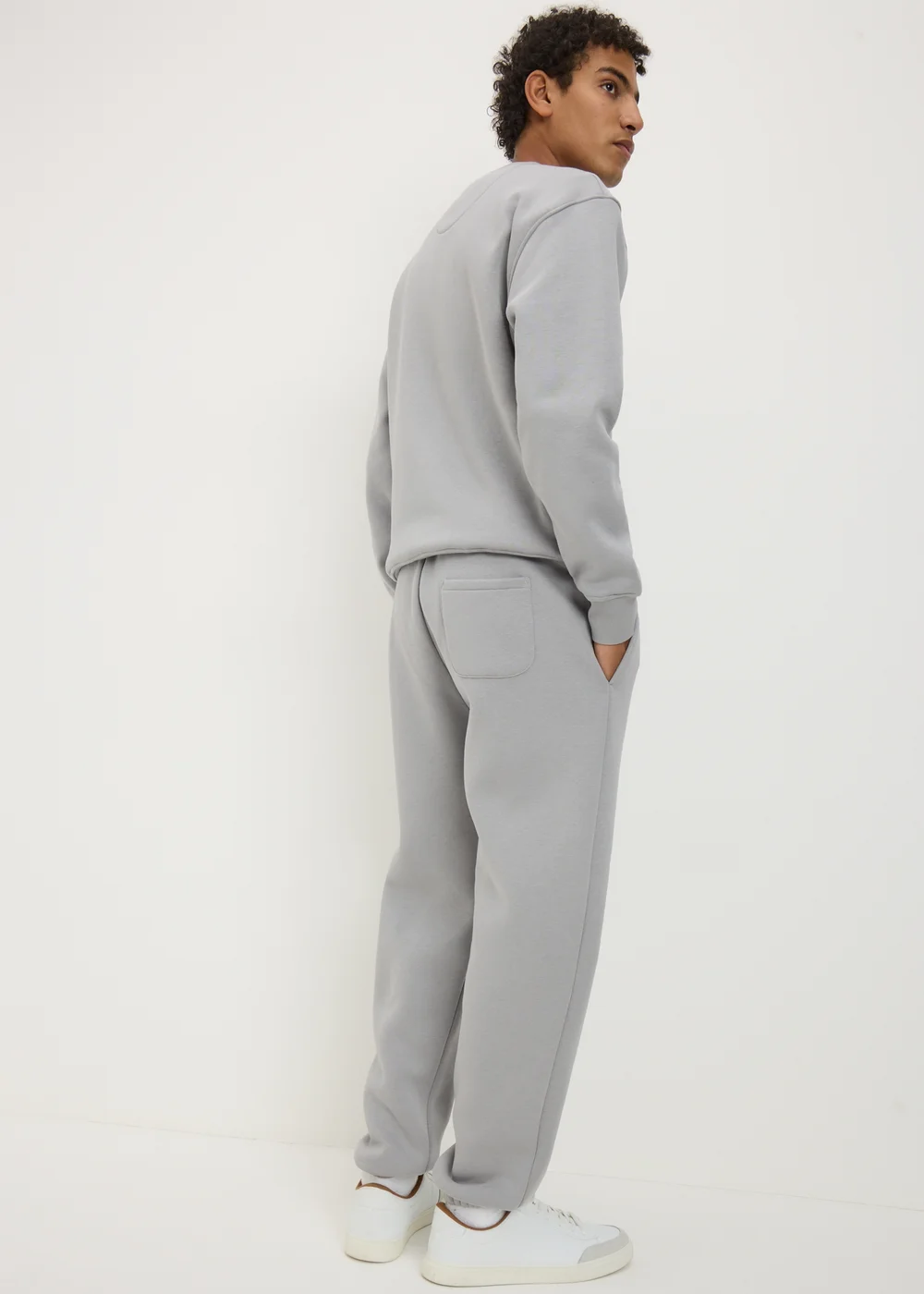 Light Grey Relaxed Fit Jogging Bottoms - Small Image 2