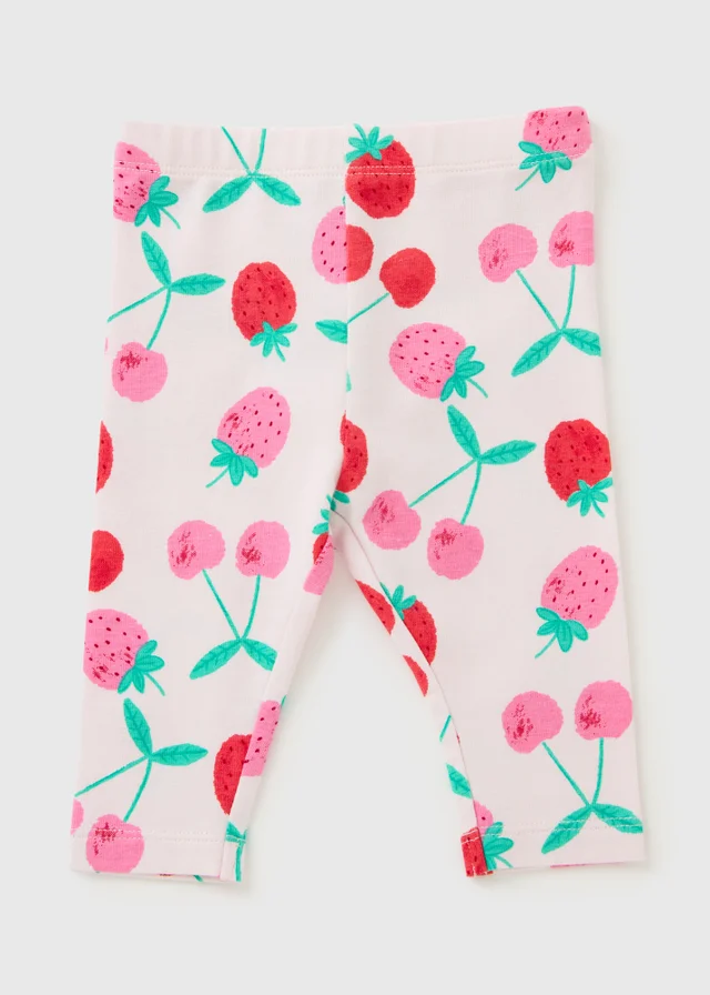 Girls Pink Fruit Leggings (Newborn-23mths)