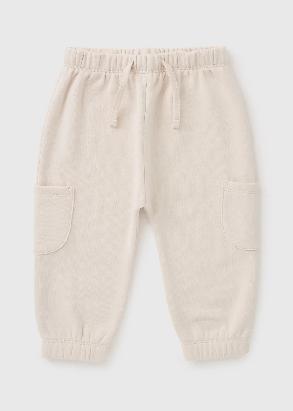 Baby Cream Cargo Jogging Bottoms (Newbron-23mths) - Up to 1 Month Image 1