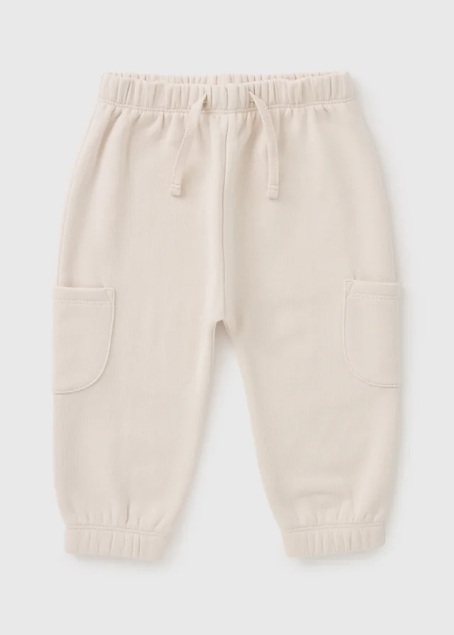 Baby Cream Cargo Jogging Bottoms (Newbron-23mths)