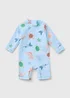 Baby Blue Sea Print Surf Suit (Newborn-23mths) - Age 0 - 3 Months Image 1
