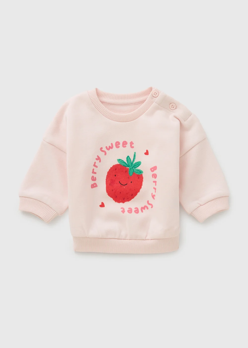 Girls Pink Berry Sweet Sweatshirt (Newborn-23mths) - 1 Month Image 1