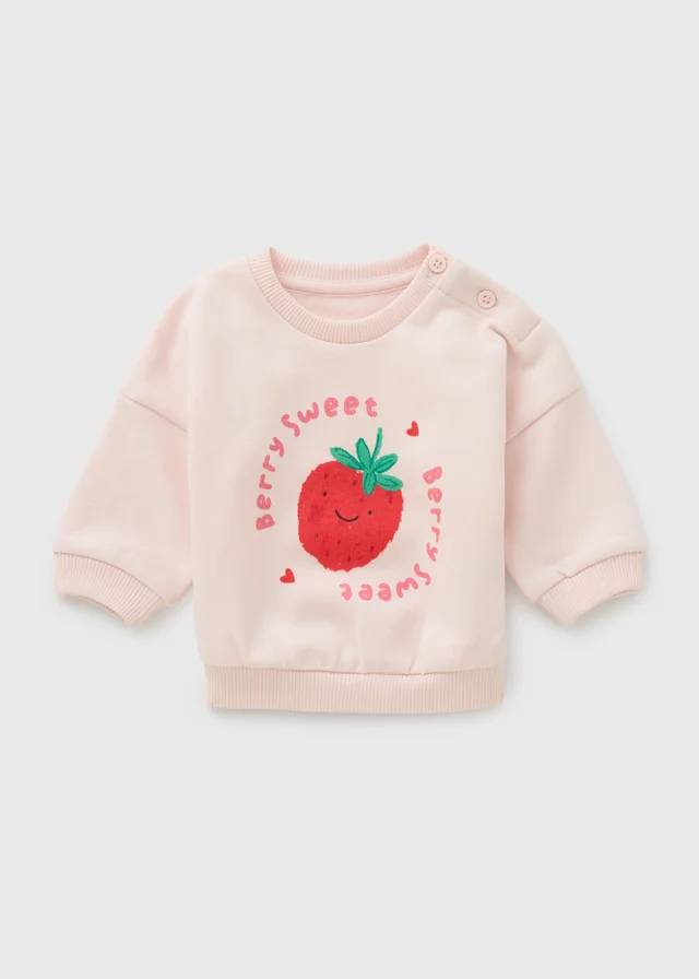 Girls Pink Berry Sweet Sweatshirt (Newborn-23mths)