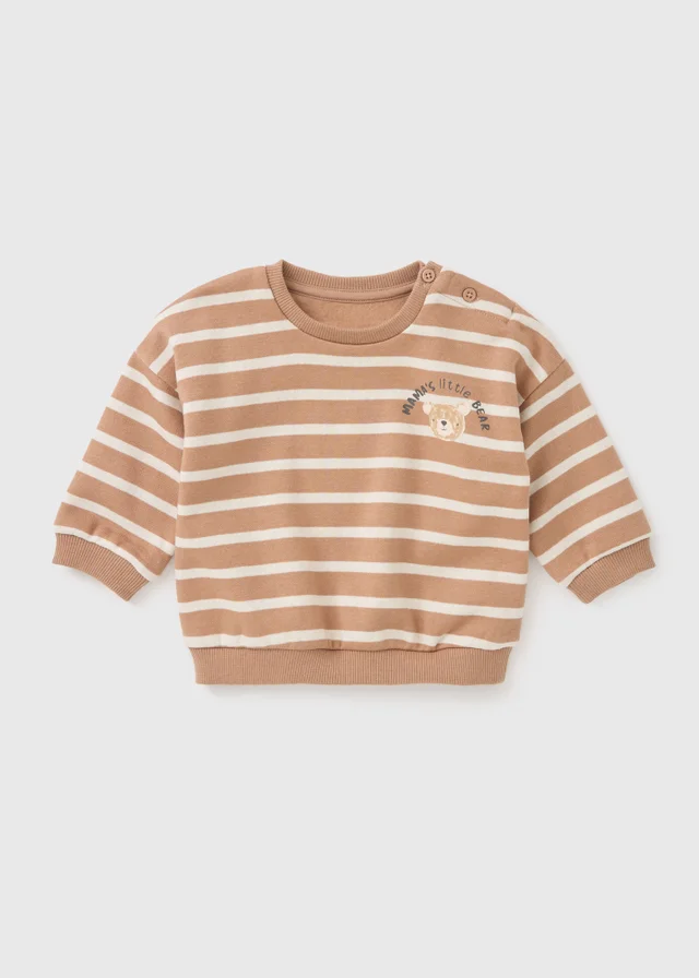 Baby Brown Stripe Crew Neck Sweatshirt (Newborn-23mths)