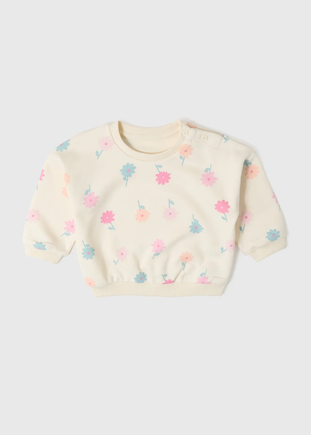 Baby Cream Flower Sweatshirt (Newborn-23mths) - 1 Month Image 1