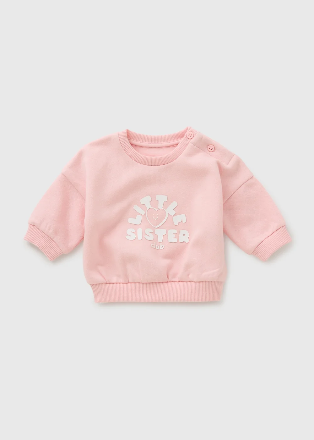 Baby Pink Little Sister Sweatshirt (Newborn-23mths) - 1 Month Image 1