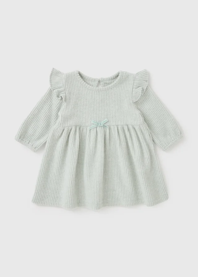Baby Sage Ribbed Dress (Newborn-23mths)