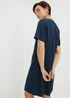 Navy Linen Tunic Mini Dress - Size 12 Image 3