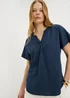 Navy Linen Rich Blouse - Size 8 Image 1