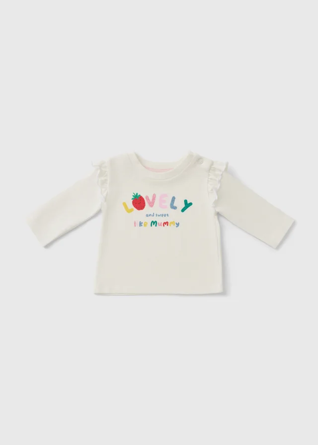 Baby White Long Sleeve Lovely Mummy T-Shirt (0-23 mths)