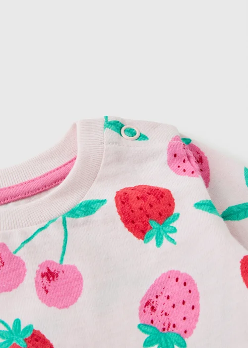 Baby Pink Fruit Sweatshirt (Newborn-23mths) - Up to 1 Month Image 2