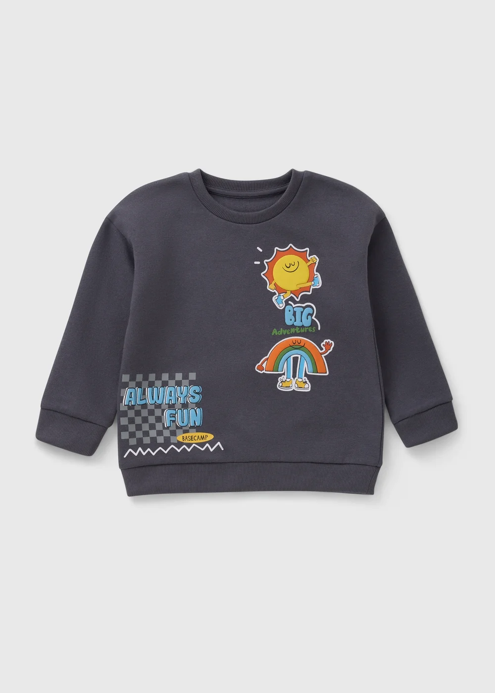 Boys Charcoal Fun Sweatshirt (1-7yrs) - 1-1.5 Yrs Image 1