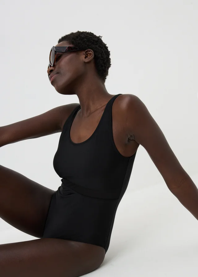 Souluxe Black Mesh Panel Swimsuit