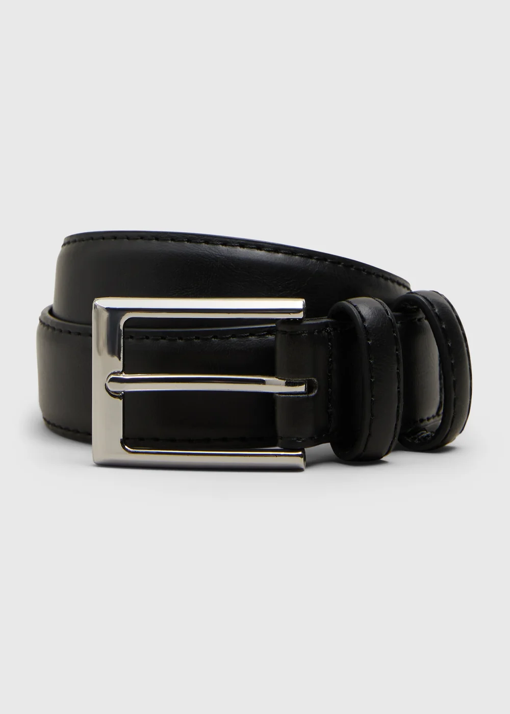 Boys Black Faux Leather Belt (3-13yrs) - Age 7-10 Years Image 1