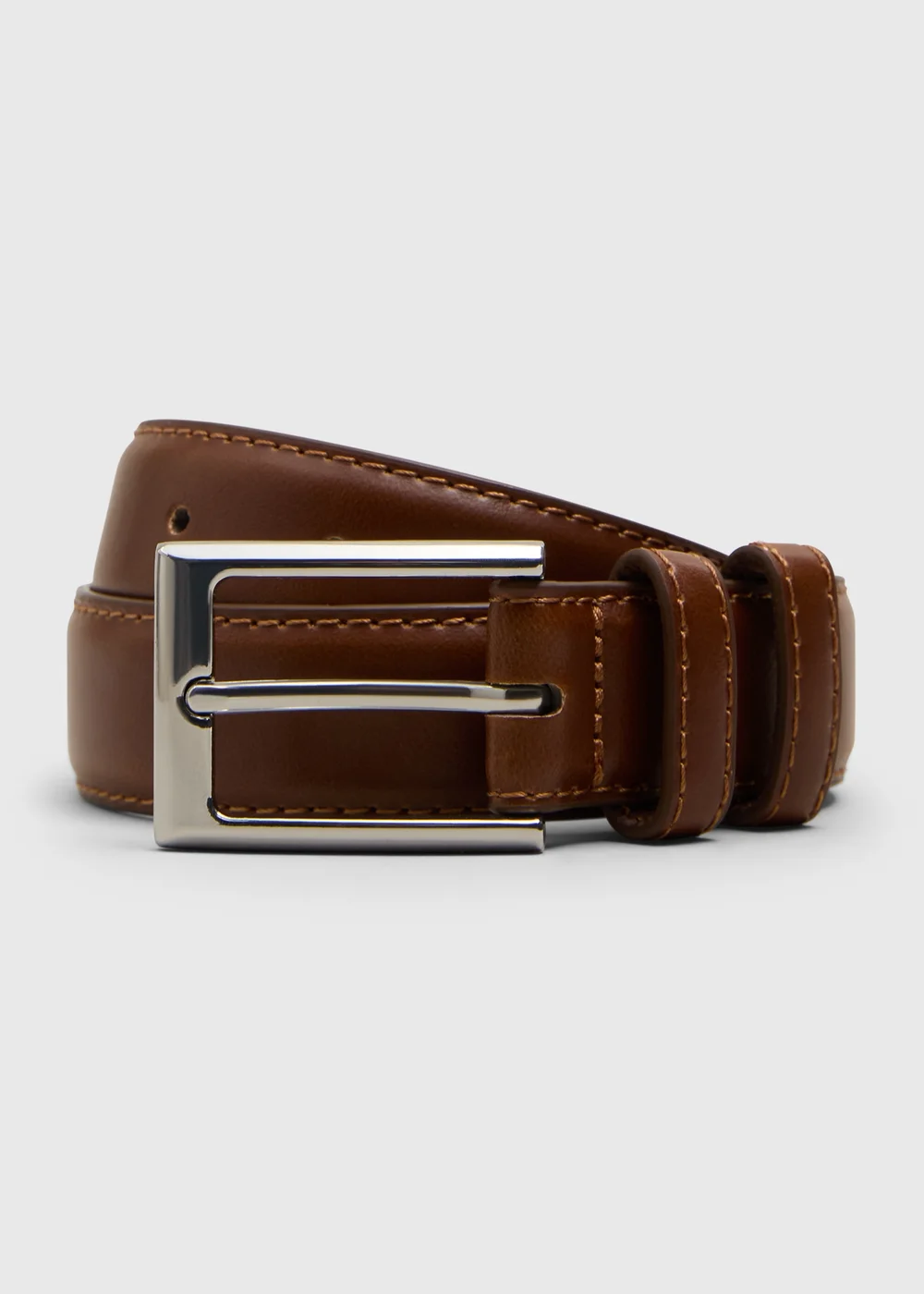 Boys Brown Faux Leather Belt (3-13yrs) - Age 7-10 Years Image 1