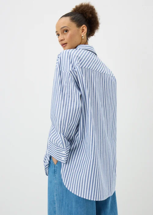 Blue Stripe Poplin Shirt - Size 8 Image 3