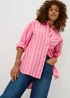 Pink Stripe Poplin Shirt - Size 8 Image 1