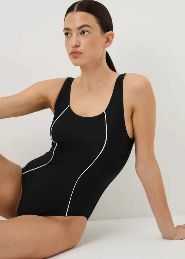 Souluxe Black Contrast Taping Swimsuit