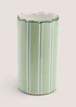 Green Stripe Scalloped Vase Image 1