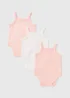 3 Pack Baby Pink Cami Bodysuits (Newborn-23mths) - Up to 1 Month Image 1