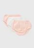 3 Pack Girls Pink Frill Knickers (Newborn-23mths) - Up to 1 Month Image 1