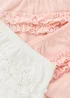 3 Pack Girls Pink Frill Knickers (Newborn-23mths) - Up to 1 Month Image 2