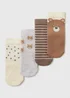 4 Pack Baby Brown Bear Socks (Newborn-36mths) - Up to 1 Month Image 1