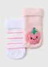 Baby Pink Strawberry Rattle Socks (Newborn-6mths) - Up to 1 Month Image 1