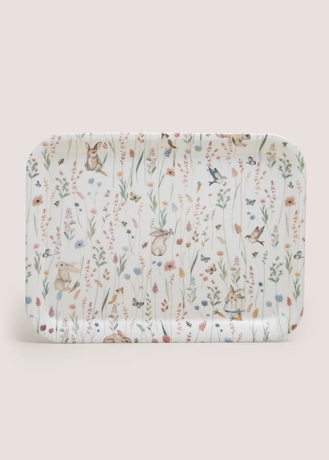 Cream Rabbit Tea Tray