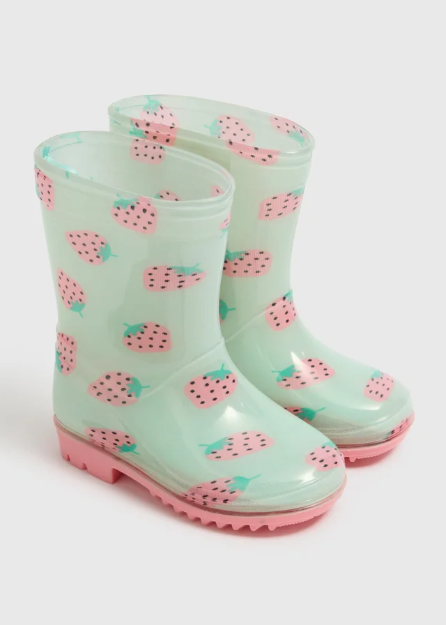 Girls Sage Strawberry Wellies (Younger 4-12)