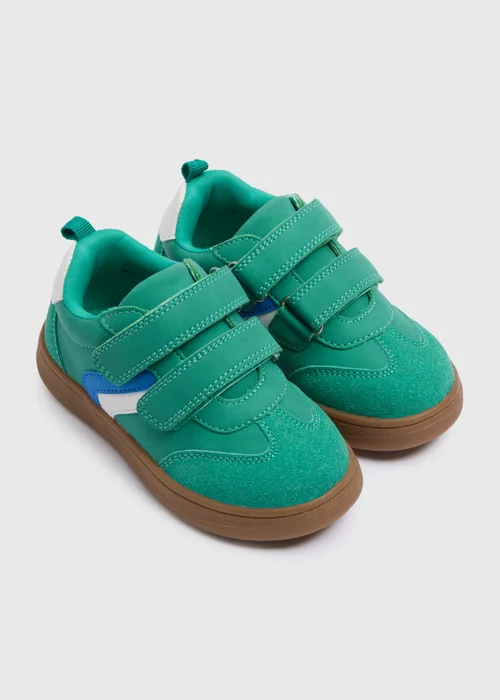 Boys Green Faux Suede Trainers (Younger 4-12) - Size 4 Infants Image 1