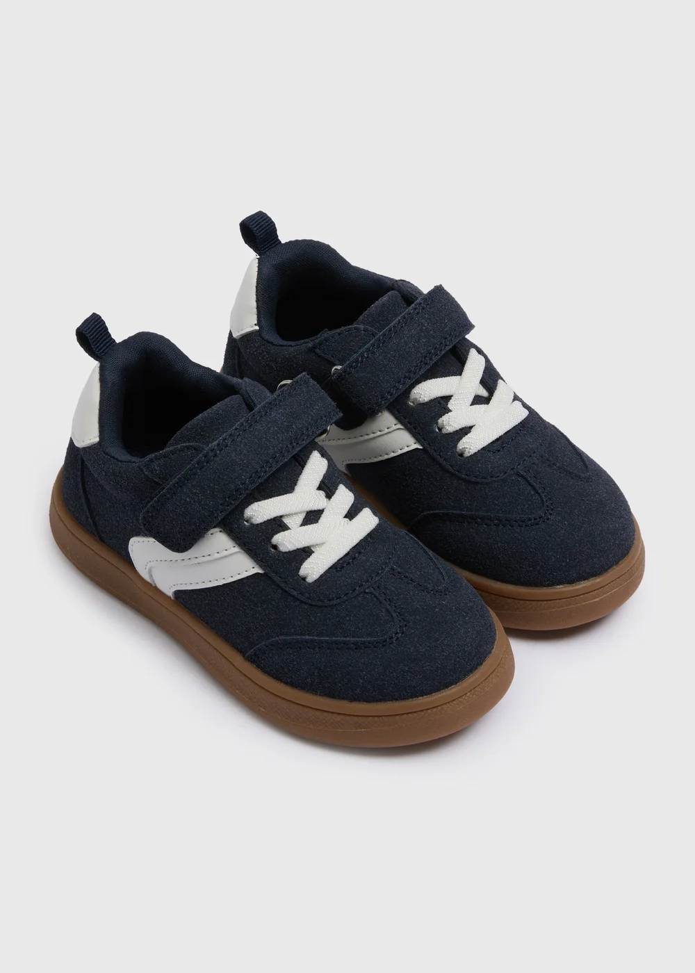 Boys Navy Faux Suede Trainers (Younger 4-12) - Size 4 Infants Image 1