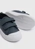 Boys Navy Double Strap Canvas Shoes (Younger 4-12) - Size 4 Infants Image 2