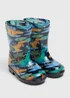 Boys Navy Dino Wellies (Younger 4-12) - Size 4 Infants Image 1