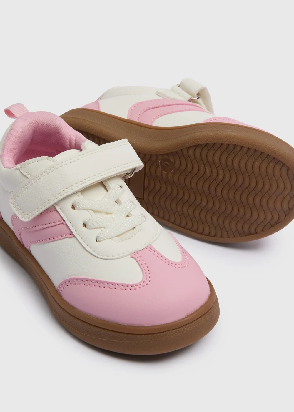 Girls Pink Suede Trainers (Younger 4-12) - Size 4 Infants Image 2