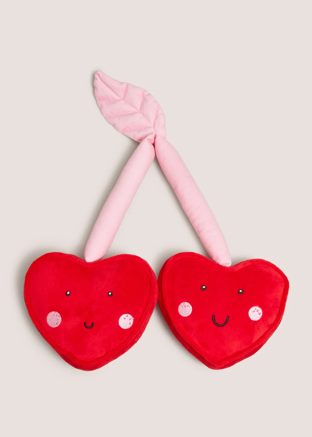 Red Cherry Heart Shaped Cushion Image 2