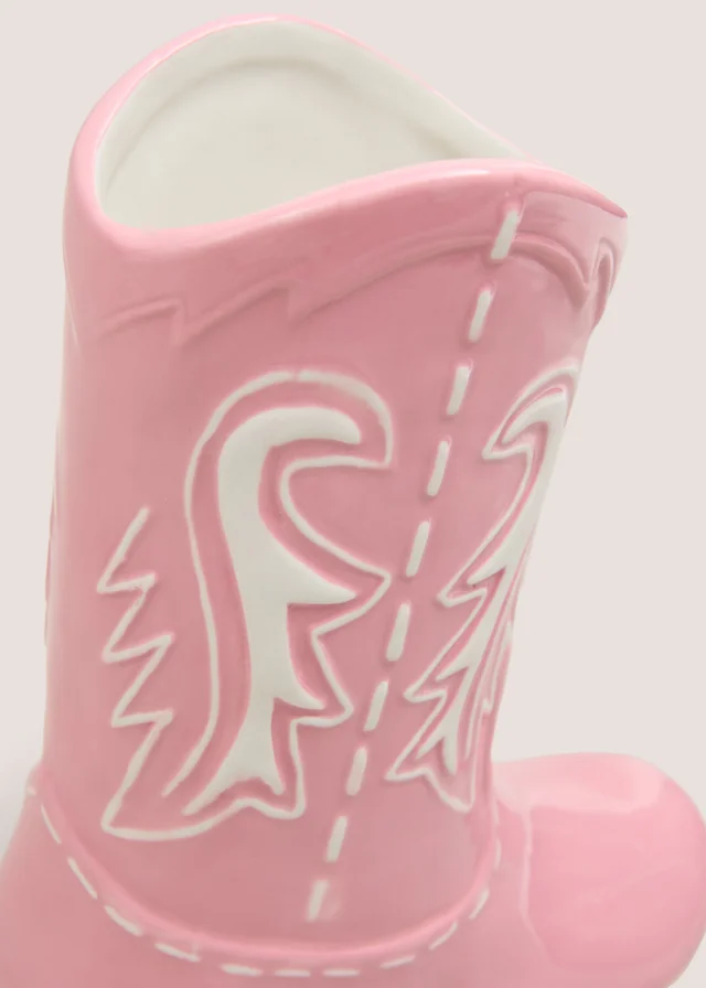 Pink Cowboy Boot Vase