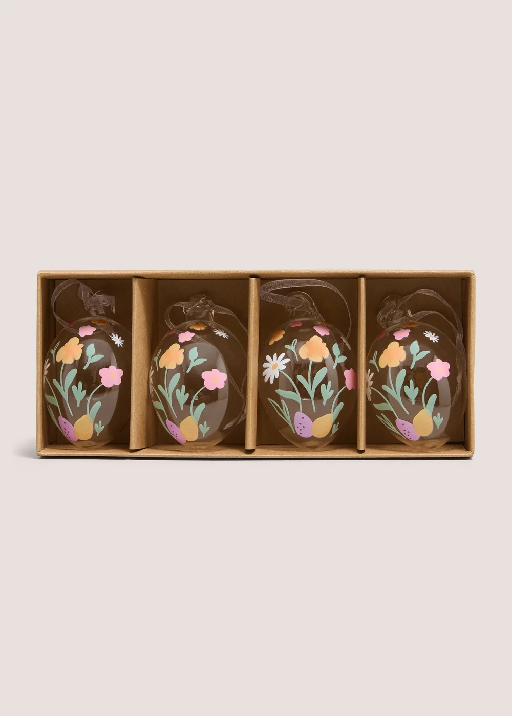 4 Pack Easter Glass Egg Decorations Image 1