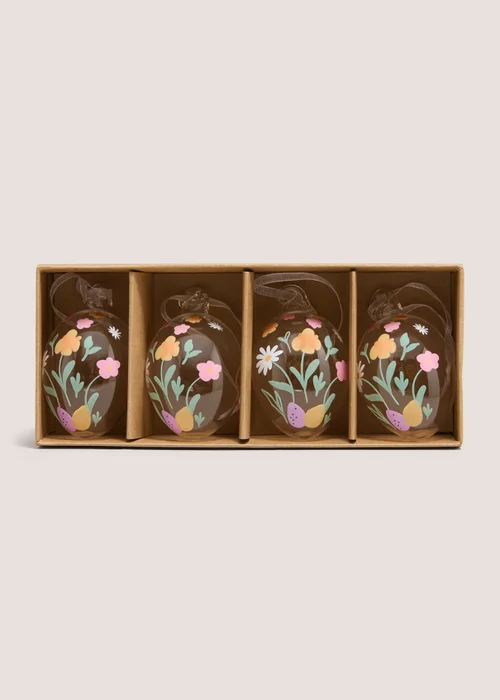 4 Pack Easter Glass Egg Decorations Image 1