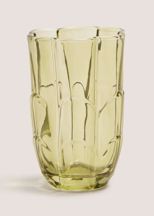 Green Floral Glass Tumbler Image 1