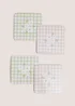 4 Piece Floral Check Coasters Image 1
