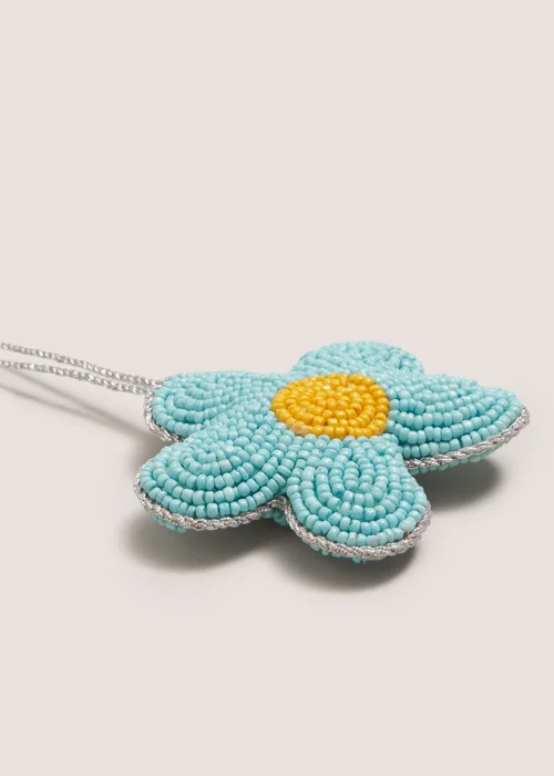 Blue Beaded Flower Hanging Decoration Image 2